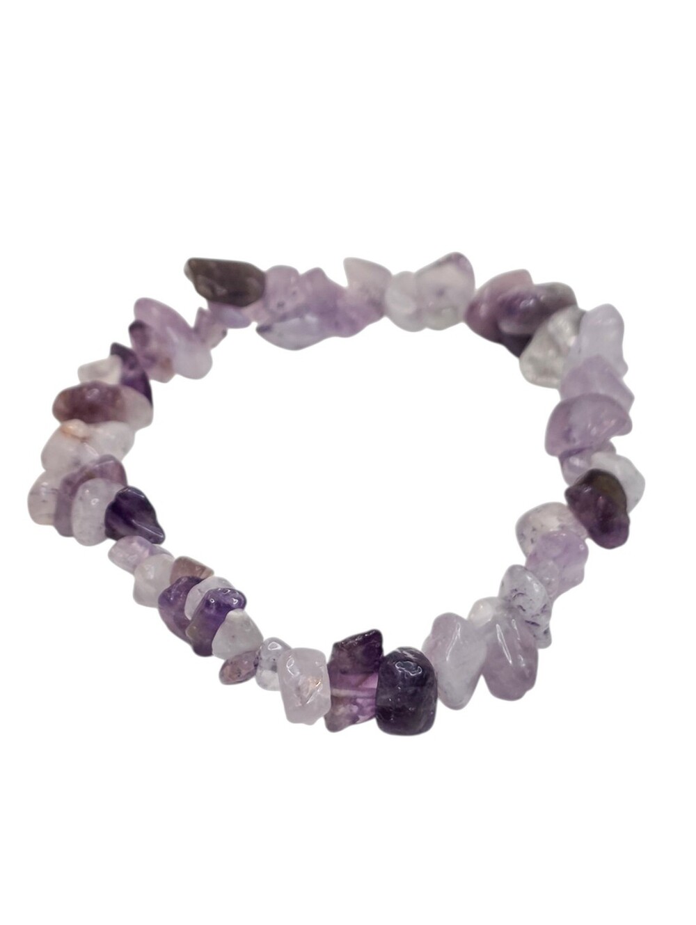 Amethyst Bracelet Natural Raw Stone Chip Beads On Stretch Band Fashion Jewelry